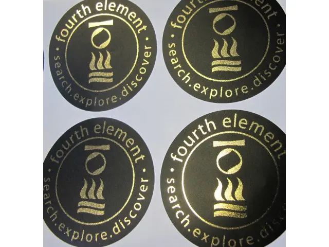 Matt gold metallic stickers on black