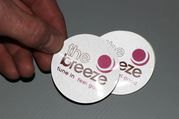 Round reflective logo stickers