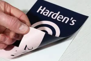 Hardens printed double sided window sticker