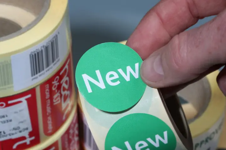 New round stickers on a roll