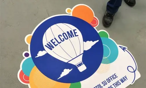 welcome vinyl floor sticker