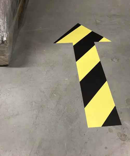 hi vis floor arrow sticker