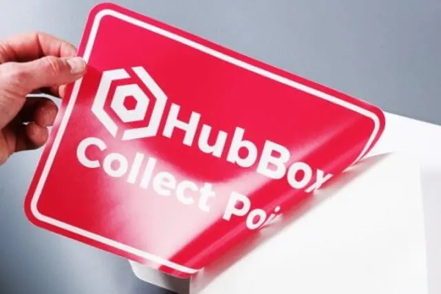 Collection point window stickers