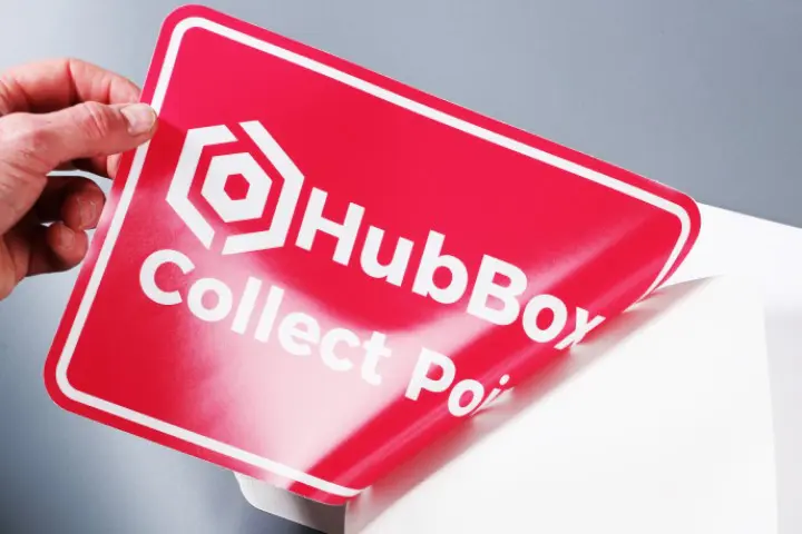 Collection point window stickers