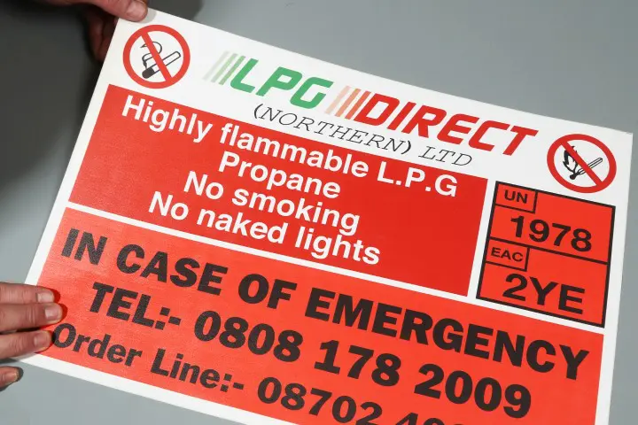 laminated emergency sticker