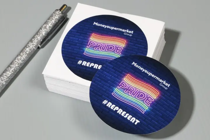 round vinyl marketing stickers