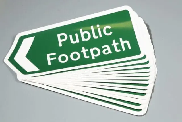 public footpath die cut stickers