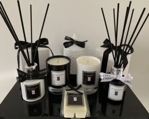 Collection of candle and soap labels