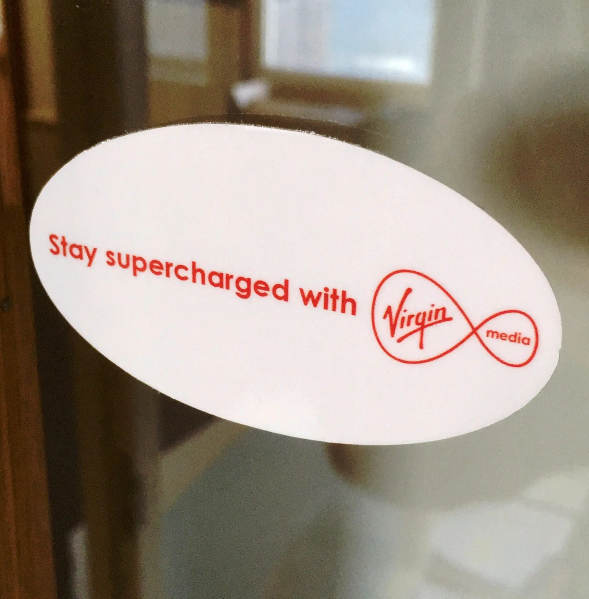 Removable window sticker for Virgin