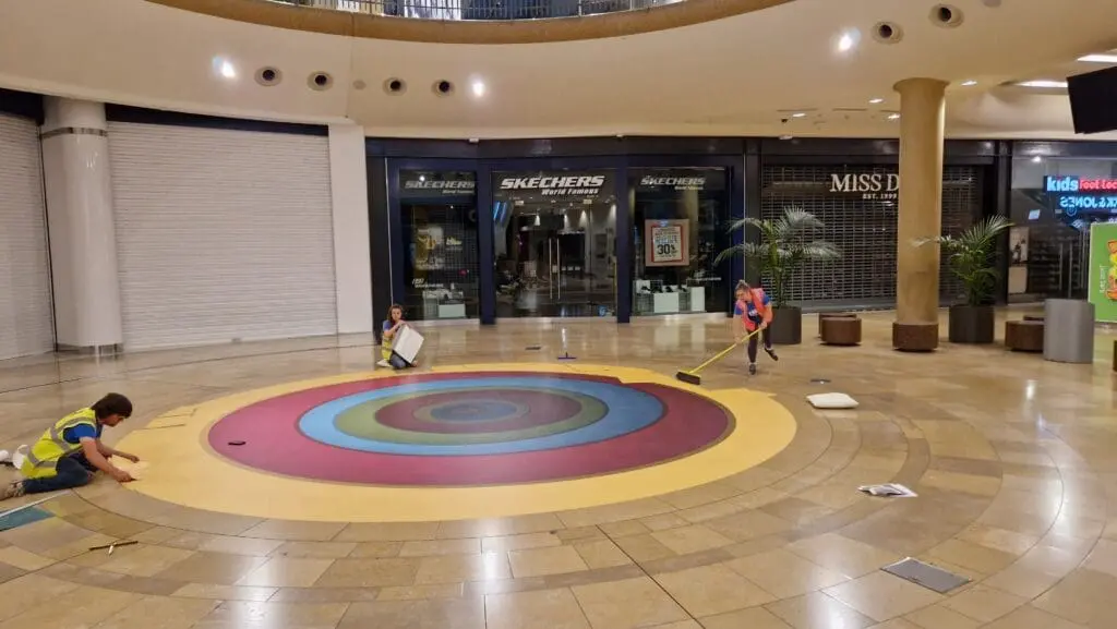 retail outlet floor sticker