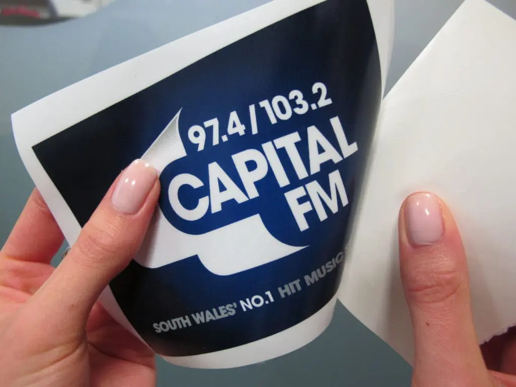 radio station window sticker