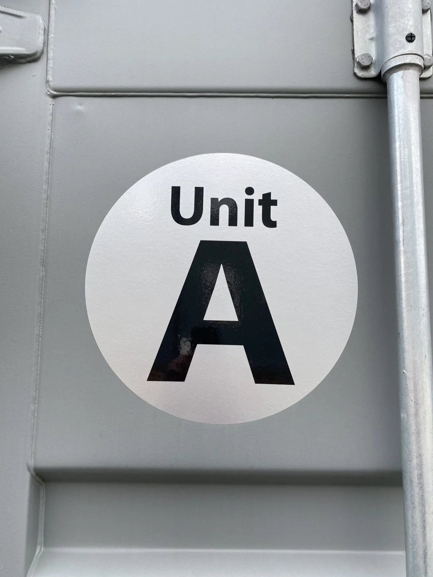 Unit A self storage sticker