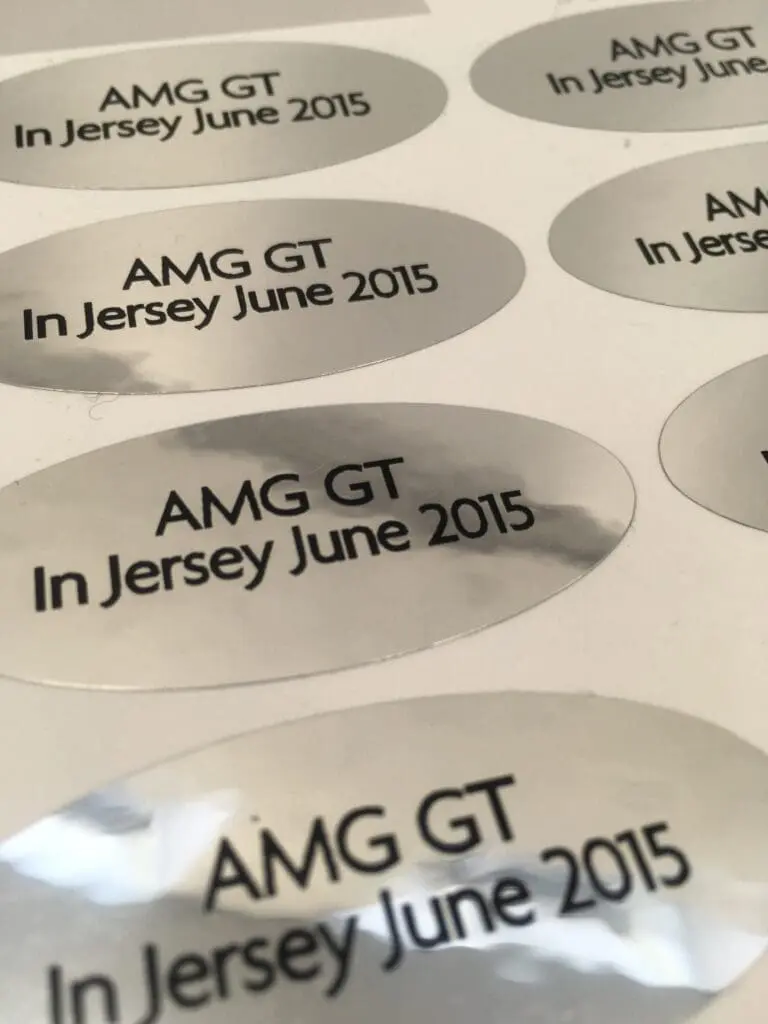 silver vinyl conference stickers