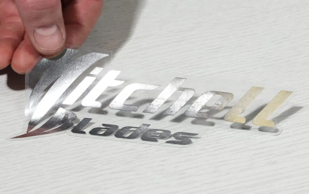 silver vinyl sticker with transparent background