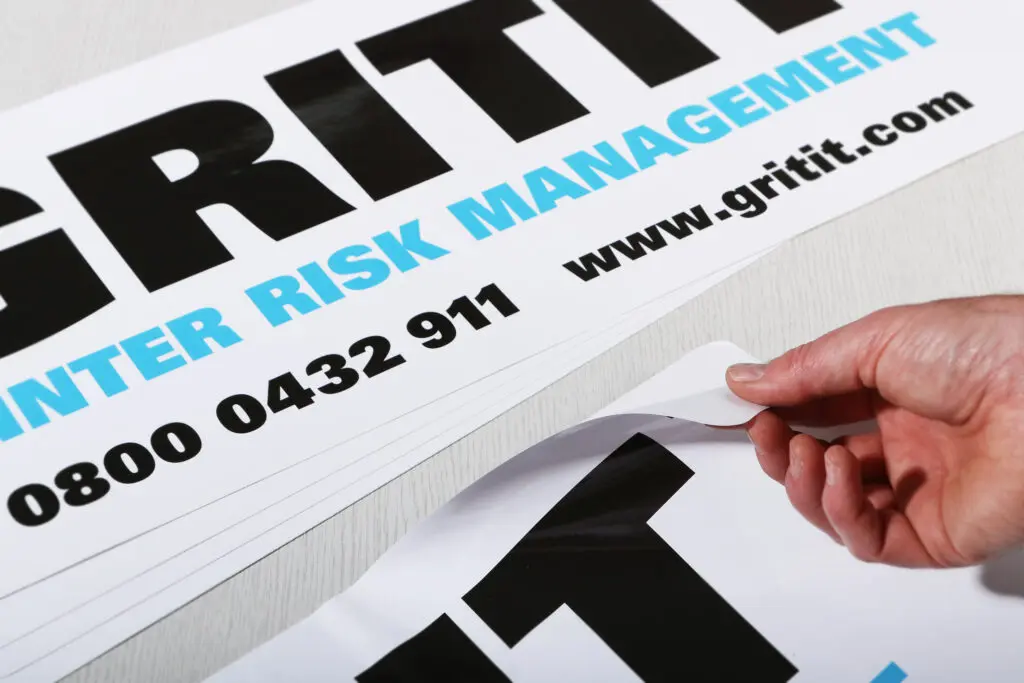 White vinyl large sticker printing
