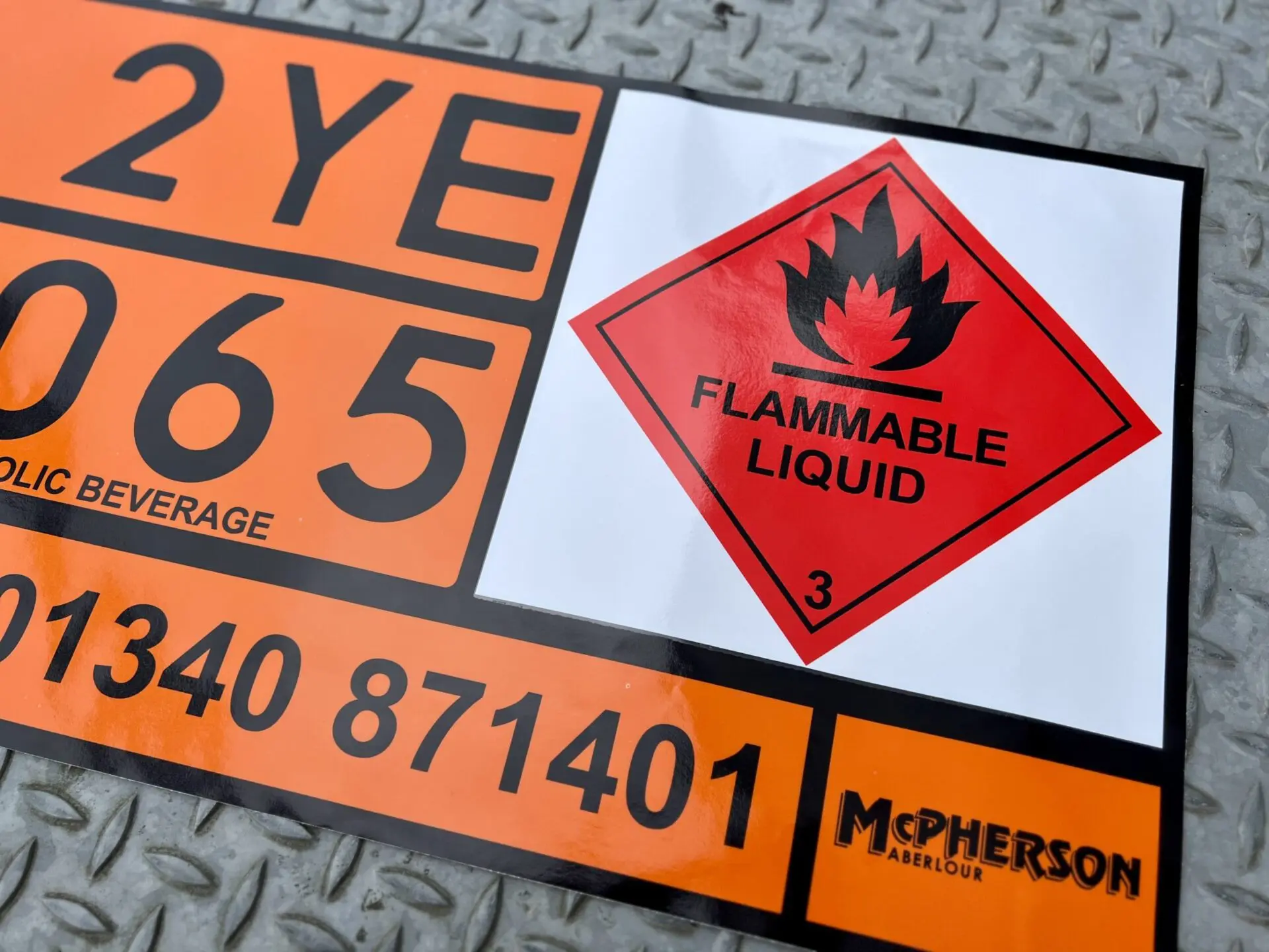 orange reflective hazard warning stickers