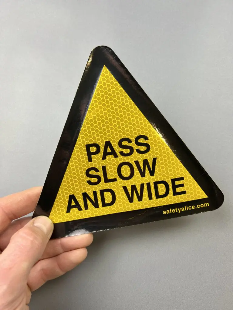 Pass wide and slow reflective stickers