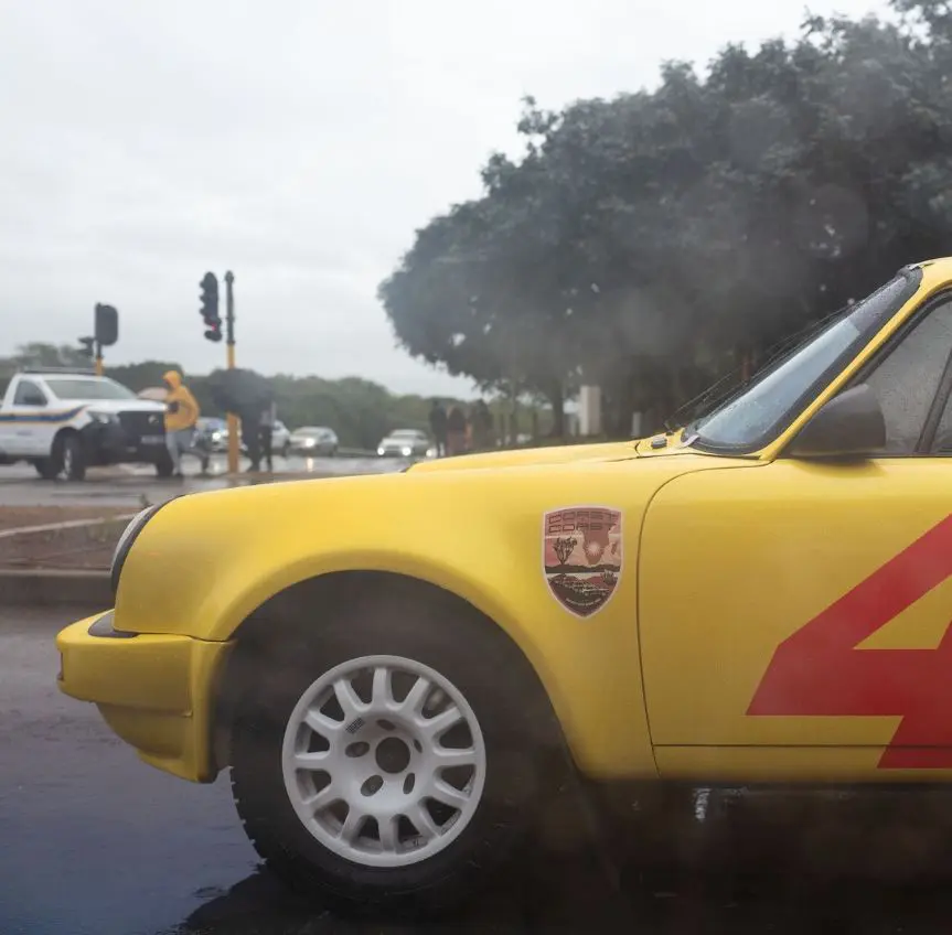 custom vinyl sticker on yellow car