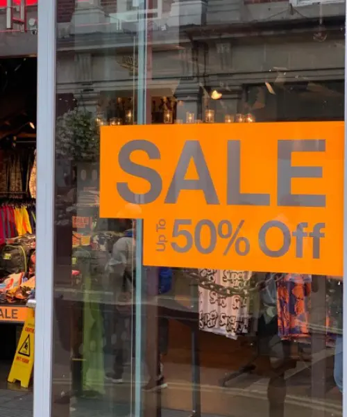 retail sale window sticker