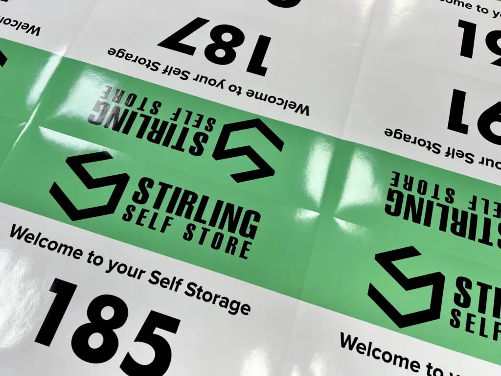 Self store unit number stickers