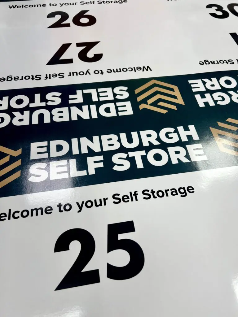 Numbered storage unit stickers