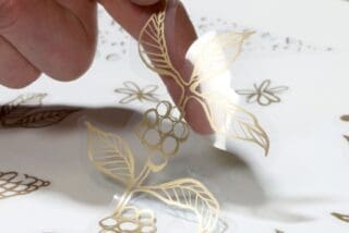 printed gold ink transparent stickers