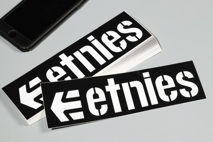 Etnies black and white stickers