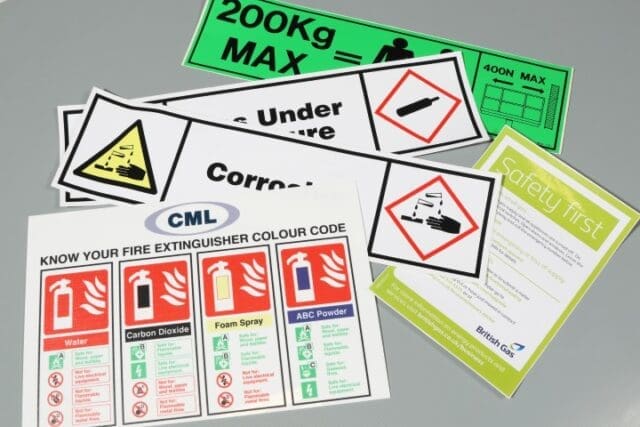 custom printed health and safety stickers