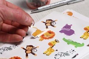 Custom printed animal sticker sheets