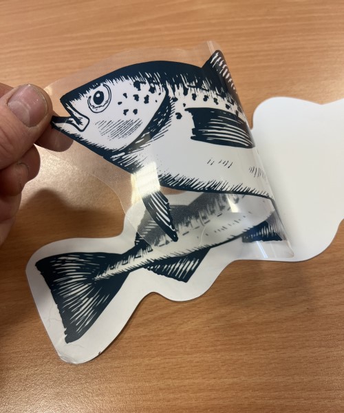fish design double sided sticker