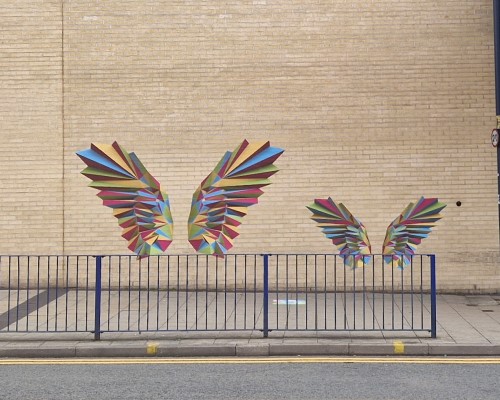 Angel wing outdoor wall stickers