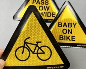 Reflective stickers for cyclists and bikes