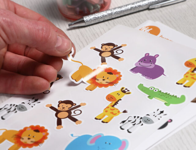 Custom printed animal sticker sheets