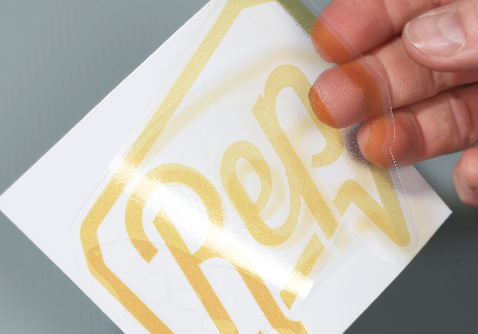 transparent vinyl stickers with yellow ink