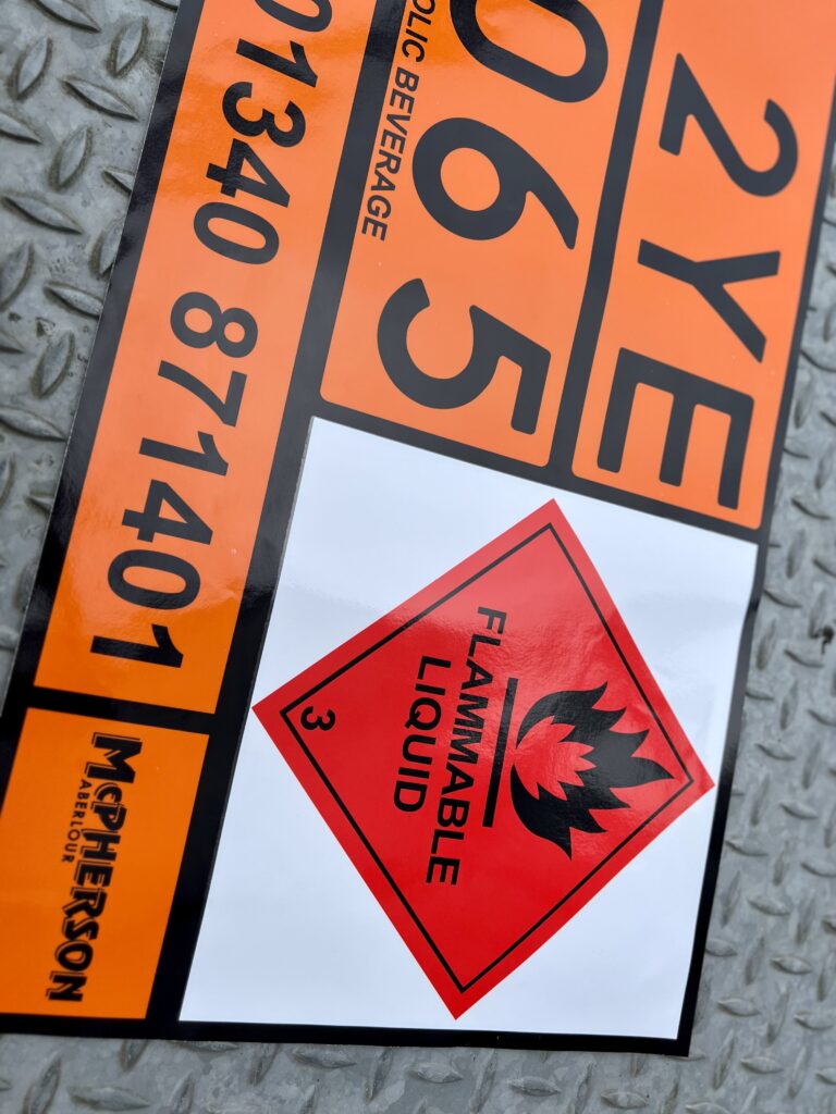orange reflective hazard warning stickers