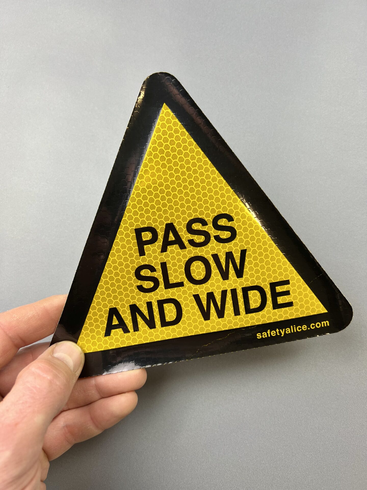 Pass wide and slow reflective stickers