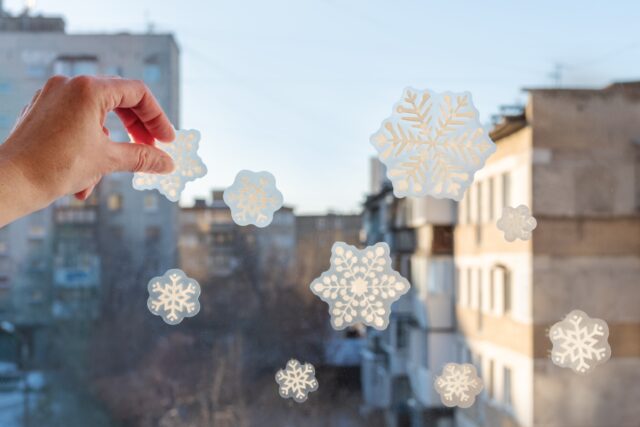 frosted snowflake window stickers