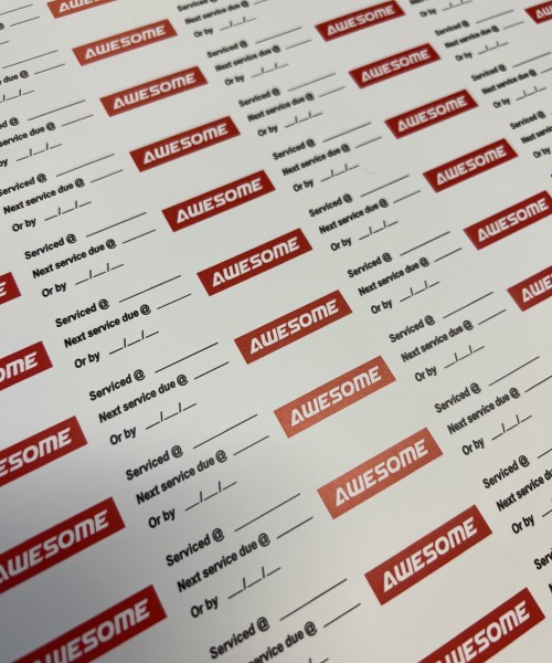 Next service due stickers