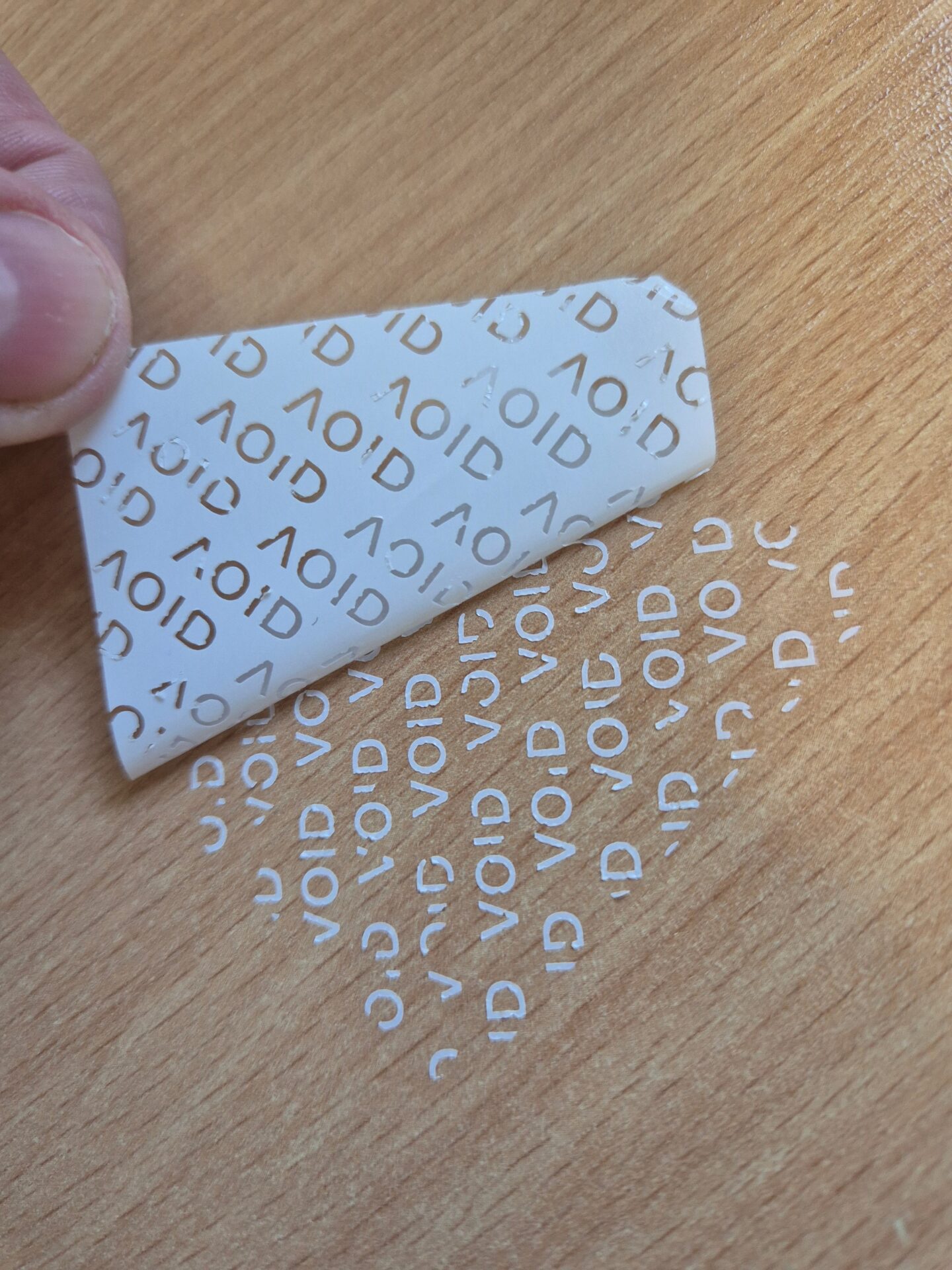 Void stickers - Security void stickers custom printed